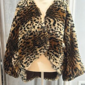 Leopard Print Faux Fur Jacket